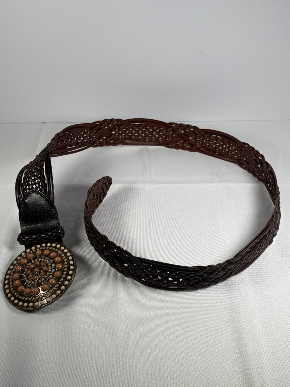 Faded Glory Braided Brown Western Belt